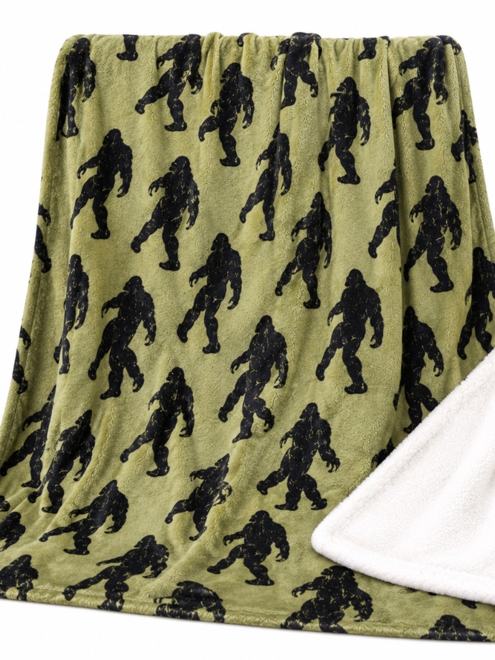 Bigfoot Sasquatch Blanket 60" x 80" – Soft Flannel Cryptid Throw, Cozy Warm